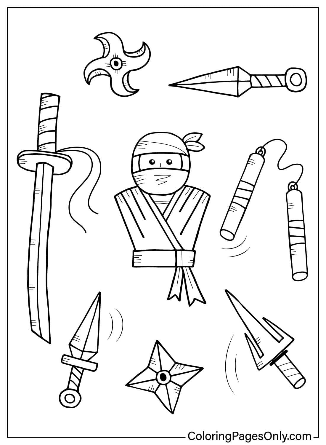 Çocuklar İçin  Ninja Boyama Sayfaları 