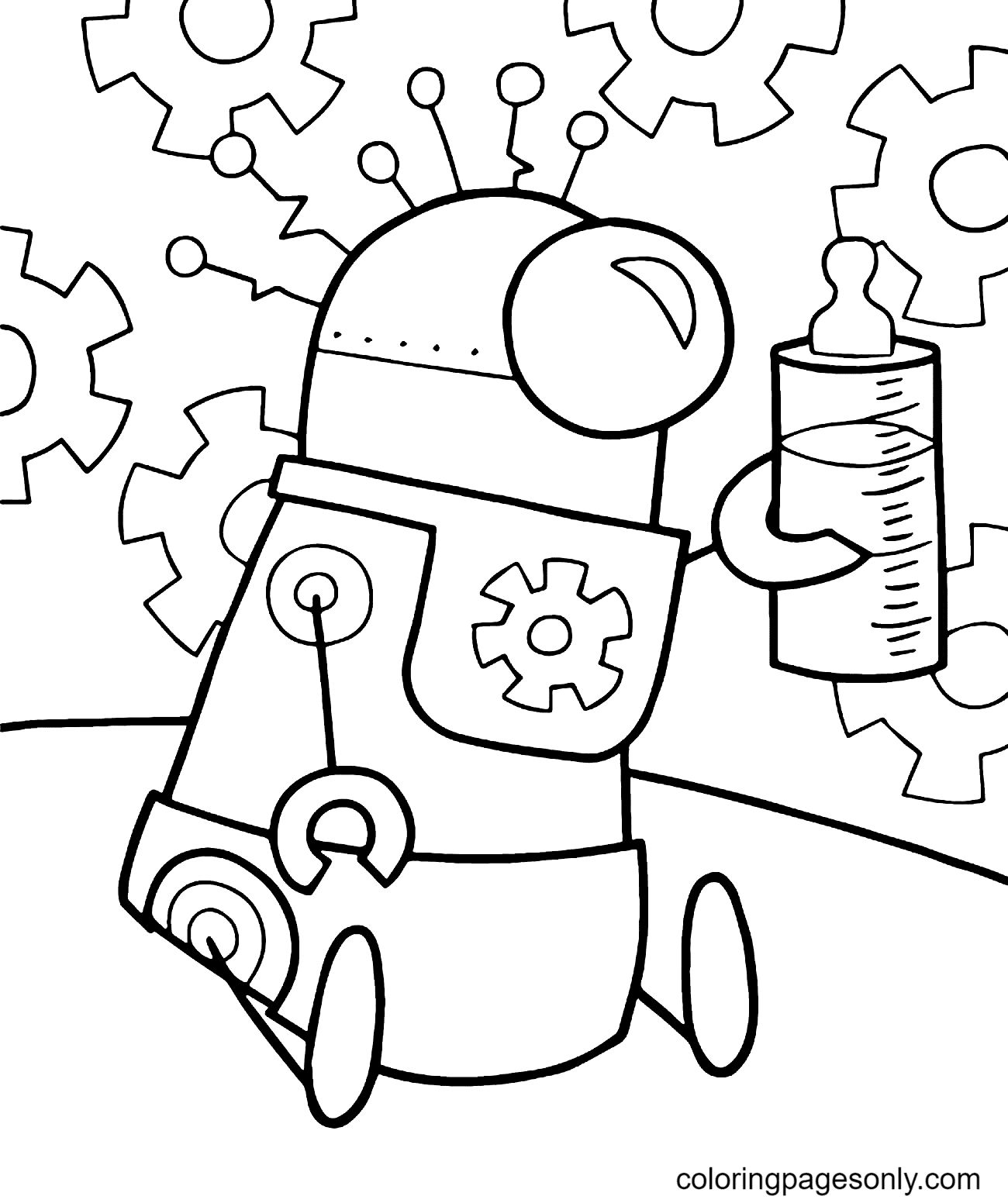 Çocuklar İçin  Robot Boyama Sayfaları 