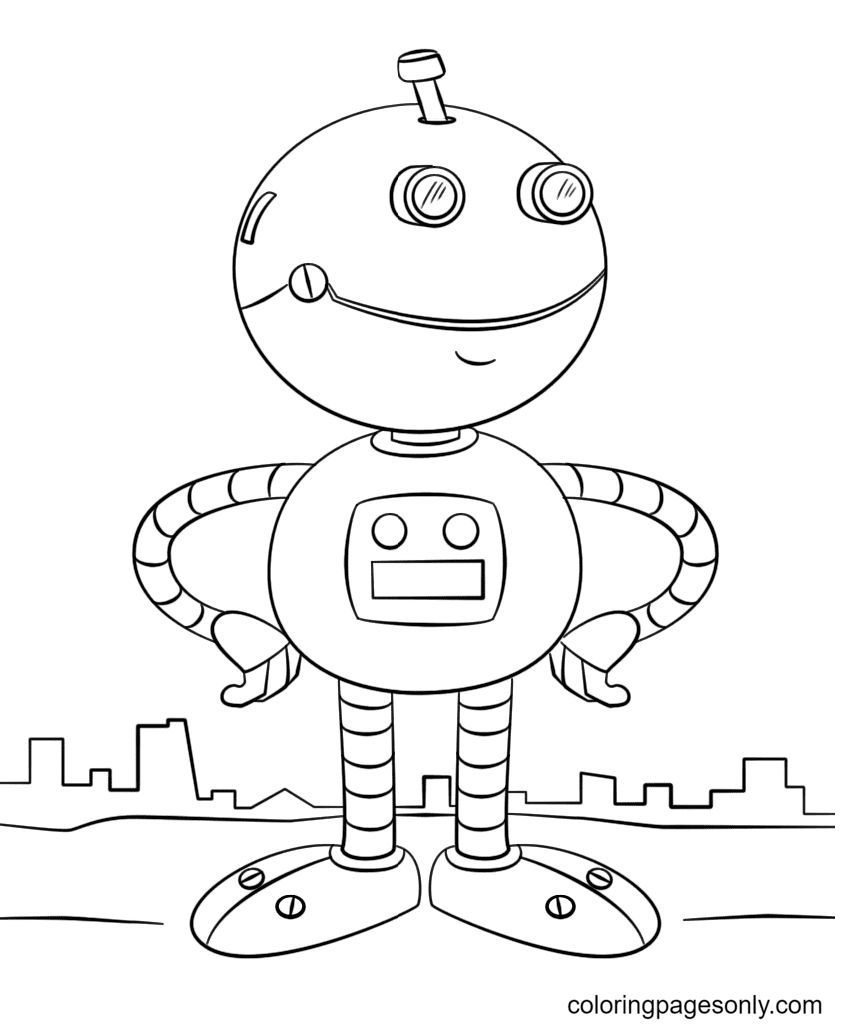 Çocuklar İçin  Robot Boyama Sayfaları 