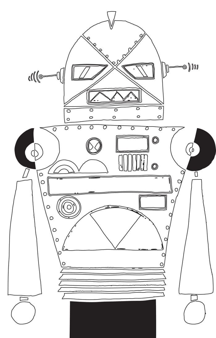 Çocuklar İçin  Robot Boyama Sayfaları 