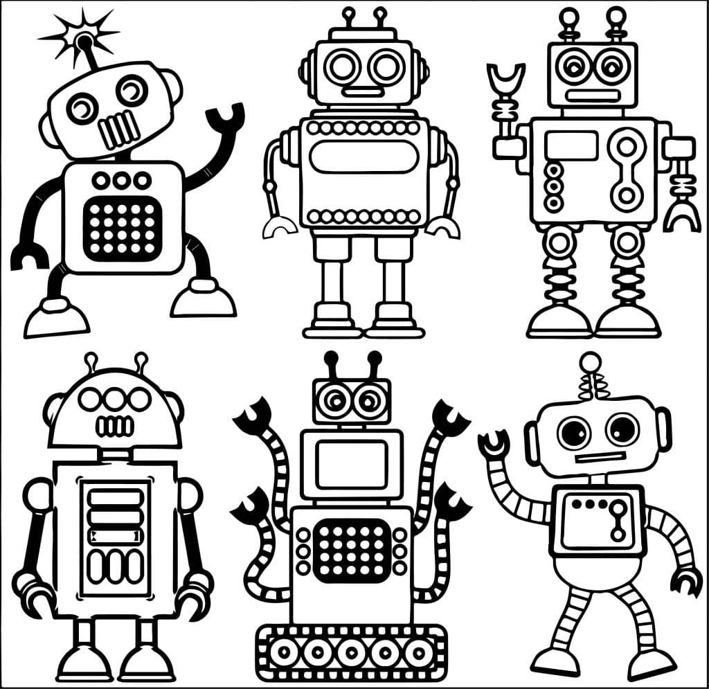 Çocuklar İçin  Robot Boyama Sayfaları 