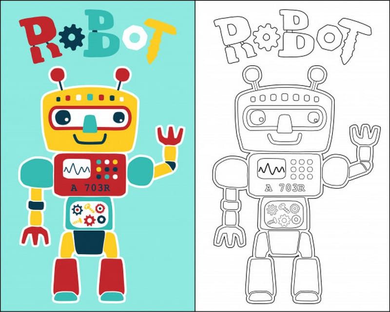 Çocuklar İçin  Robot Boyama Sayfaları 