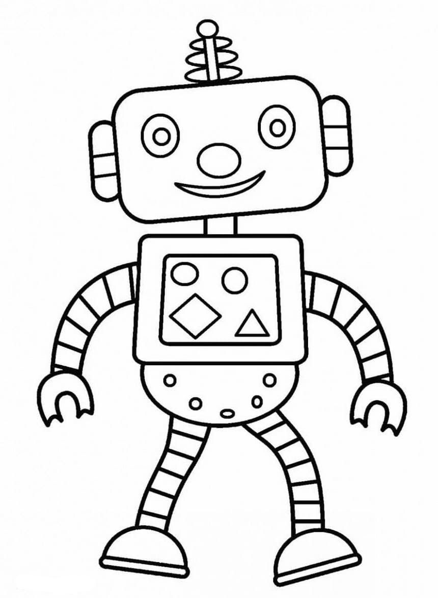 Çocuklar İçin  Robot Boyama Sayfaları 