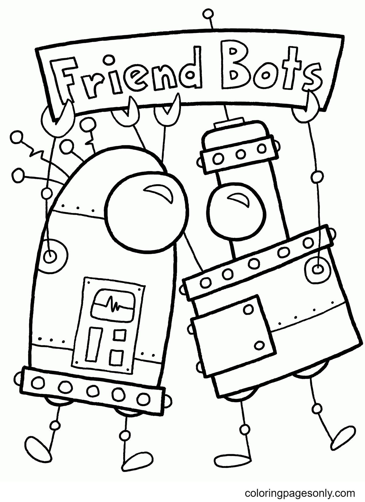Çocuklar İçin  Robot Boyama Sayfaları 