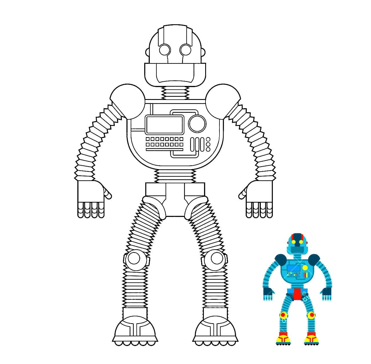 Çocuklar İçin  Robot Boyama Sayfaları 