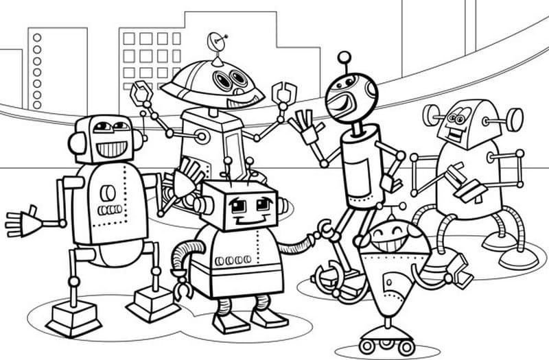 Çocuklar İçin  Robot Boyama Sayfaları 