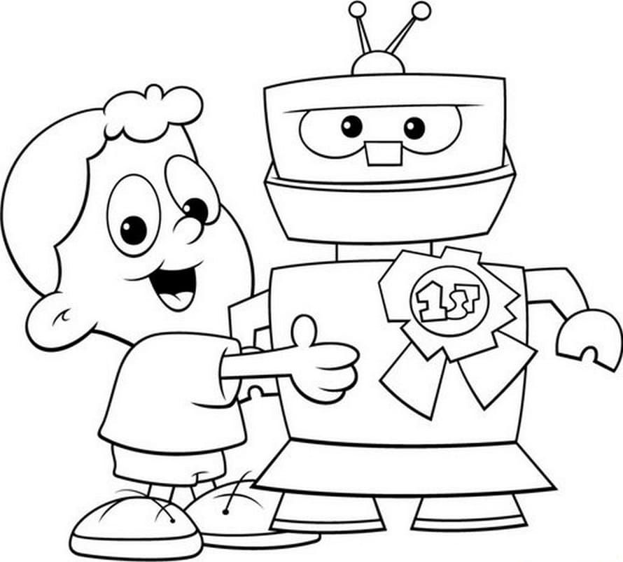 Çocuklar İçin  Robot Boyama Sayfaları 