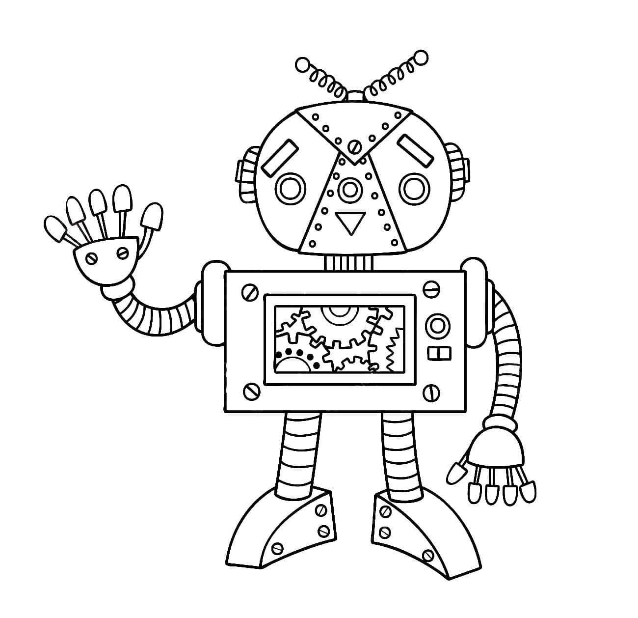 Çocuklar İçin  Robot Boyama Sayfaları 