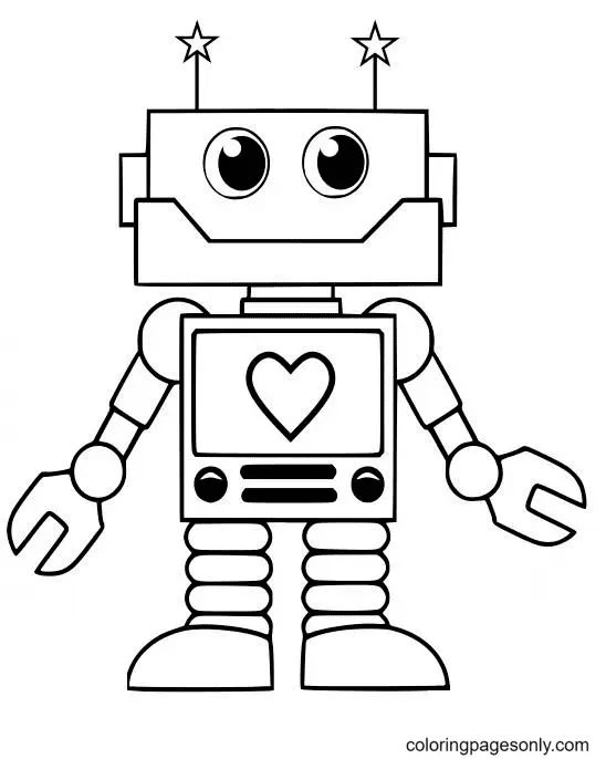 Çocuklar İçin  Robot Boyama Sayfaları 