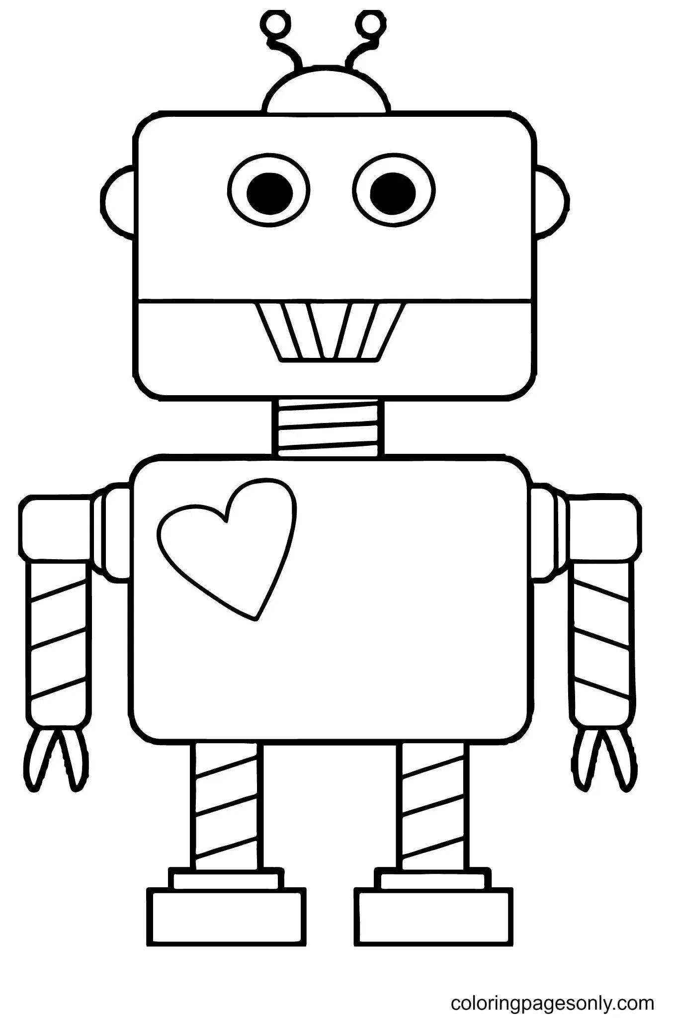 Çocuklar İçin  Robot Boyama Sayfaları 