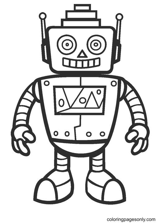 Çocuklar İçin  Robot Boyama Sayfaları 
