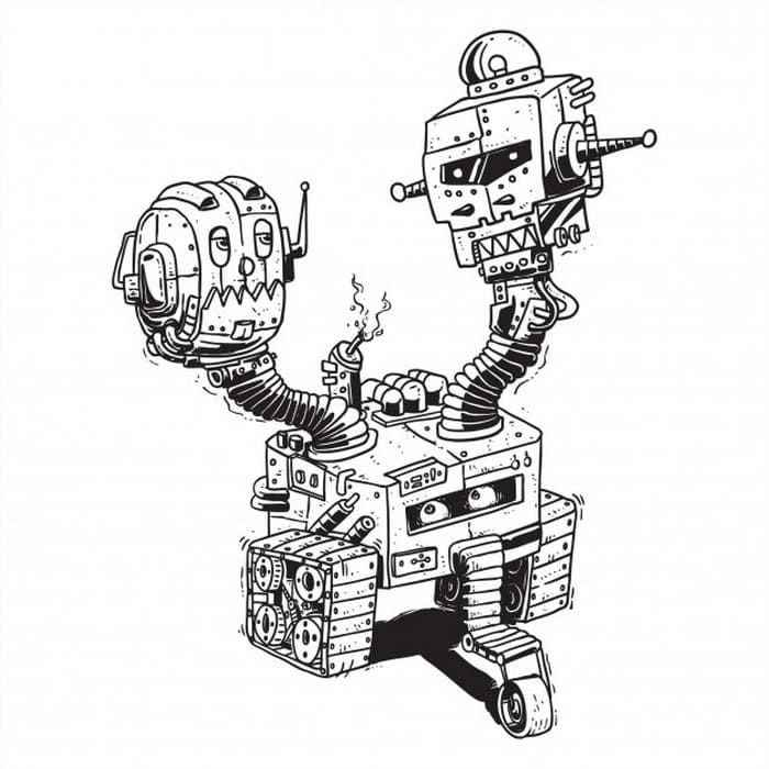 Çocuklar İçin  Robot Boyama Sayfaları 