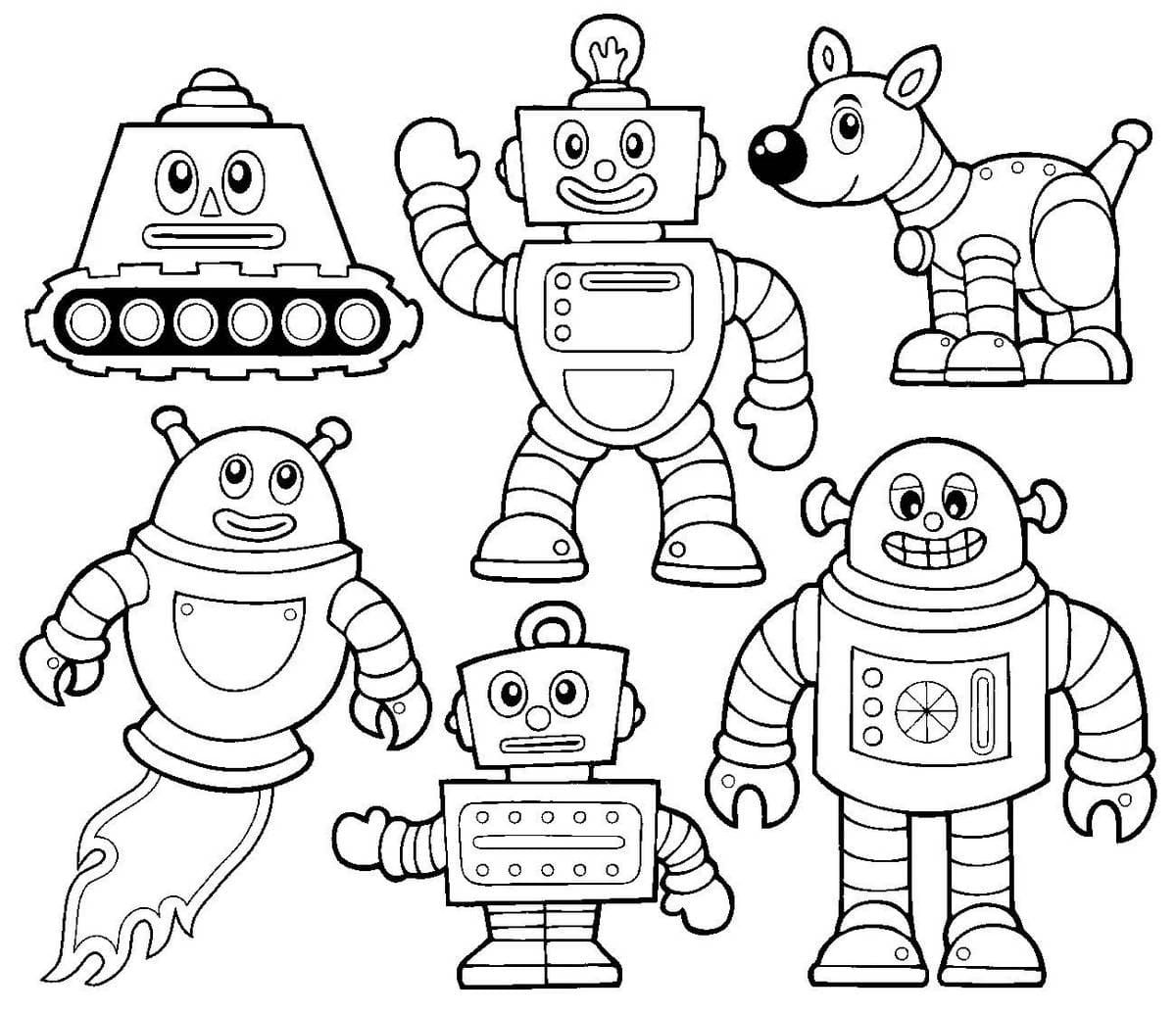 Çocuklar İçin  Robot Boyama Sayfaları 