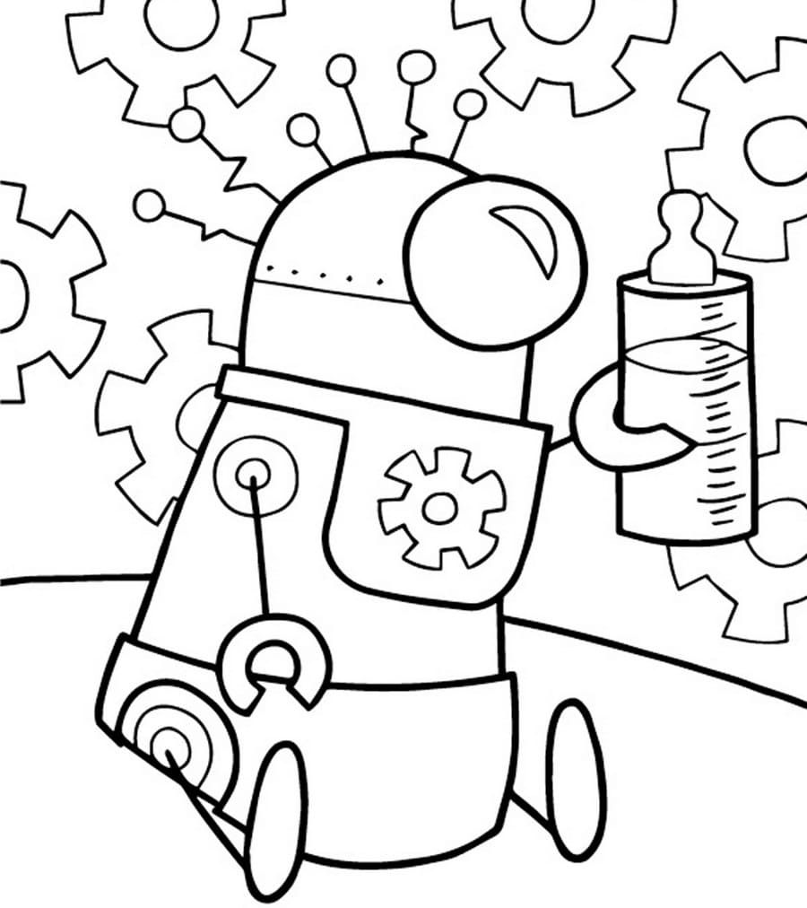Çocuklar İçin  Robot Boyama Sayfaları 