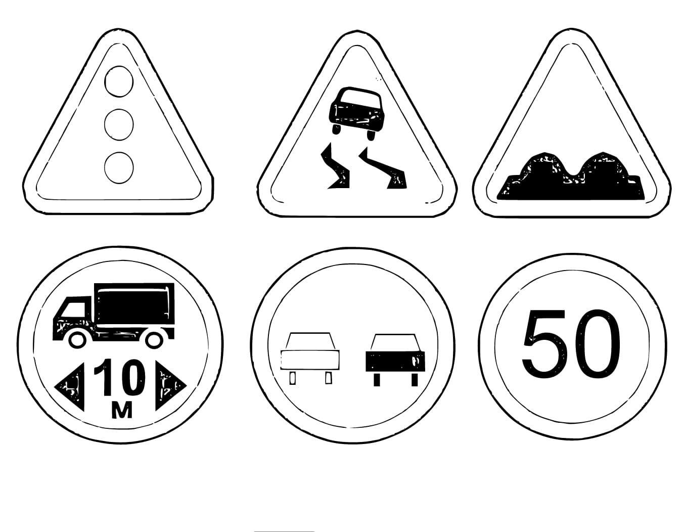 Çocuklar İçin  Trafik-işaretleri Boyama Sayfaları 