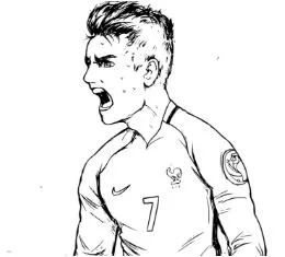 Çocuklar İçin  Ünlüler Antoine-Griezmann Boyama Sayfaları 