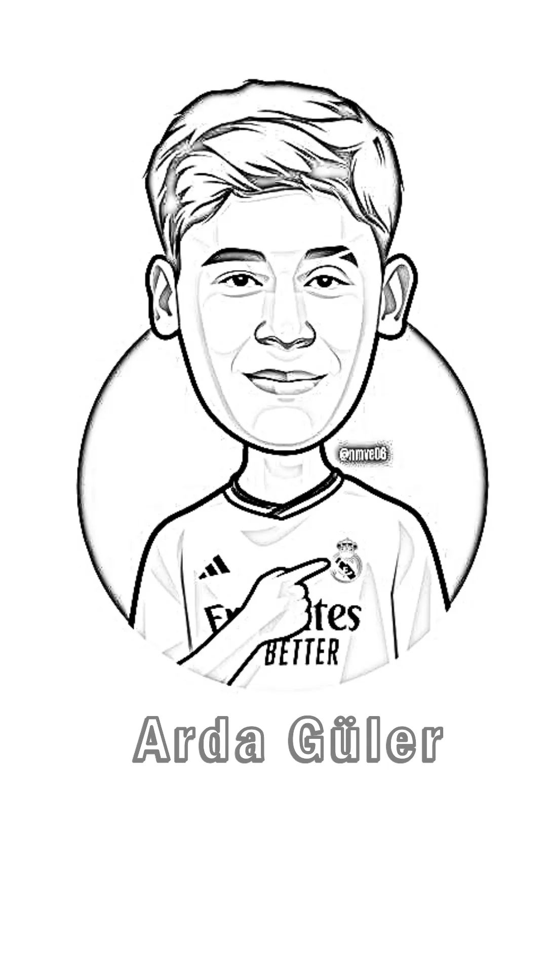 Çocuklar İçin  Ünlüler Arda-Guler Boyama Sayfaları 