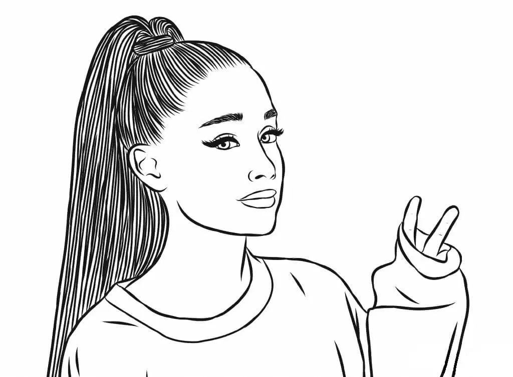 Çocuklar İçin  Ünlüler Ariana-Grande Boyama Sayfaları 