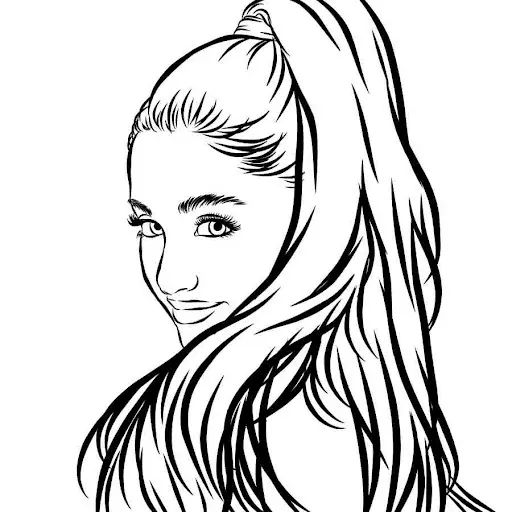 Çocuklar İçin  Ünlüler Ariana-Grande Boyama Sayfaları 