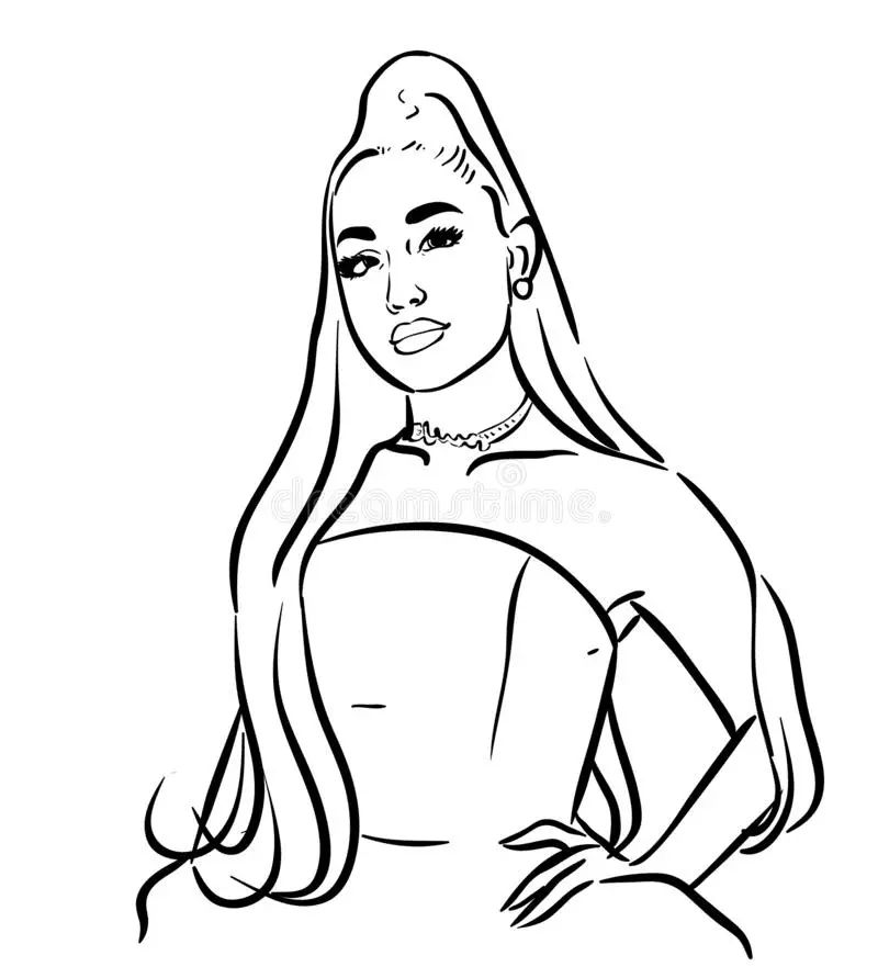 Çocuklar İçin  Ünlüler Ariana-Grande Boyama Sayfaları 