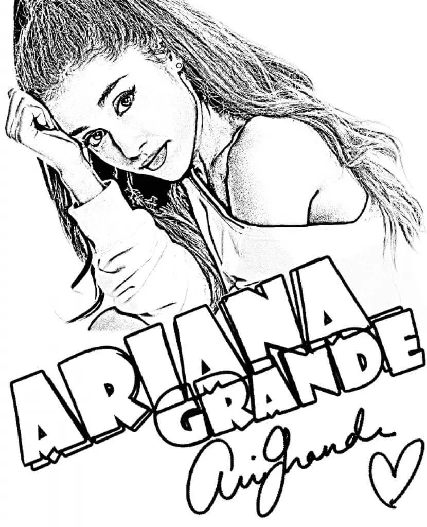 Çocuklar İçin  Ünlüler Ariana-Grande Boyama Sayfaları 