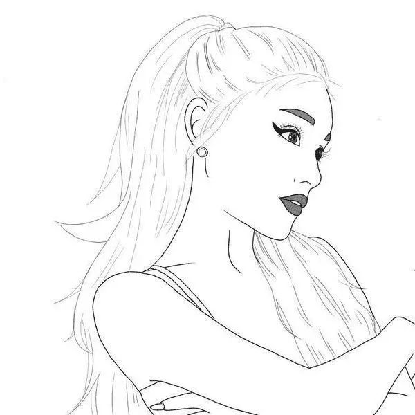 Çocuklar İçin  Ünlüler Ariana-Grande Boyama Sayfaları 