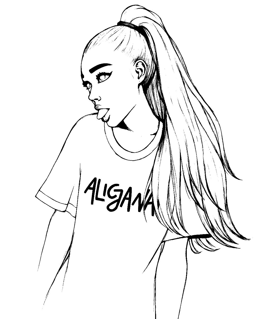 Çocuklar İçin  Ünlüler Ariana-Grande Boyama Sayfaları 