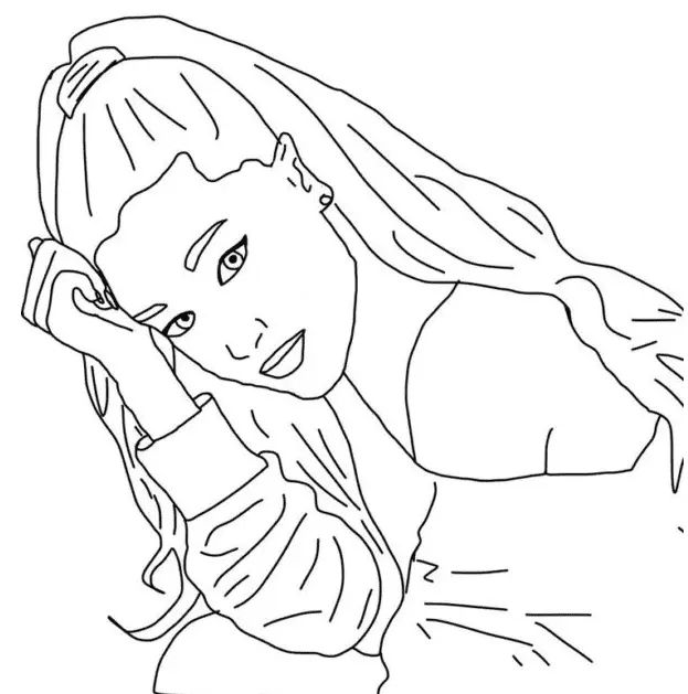 Çocuklar İçin  Ünlüler Ariana-Grande Boyama Sayfaları 