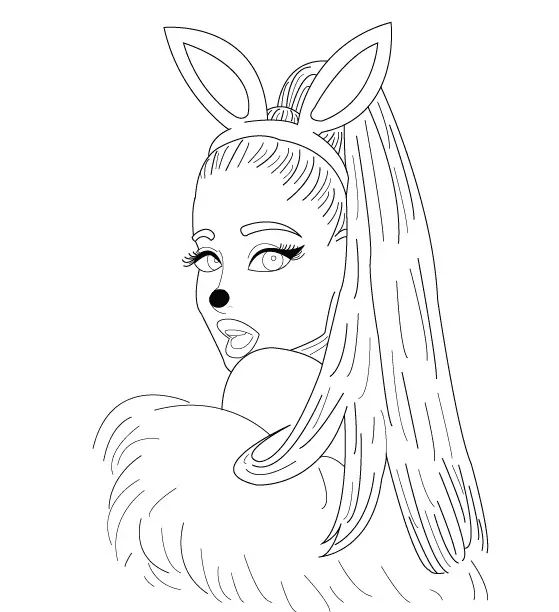 Çocuklar İçin  Ünlüler Ariana-Grande Boyama Sayfaları 