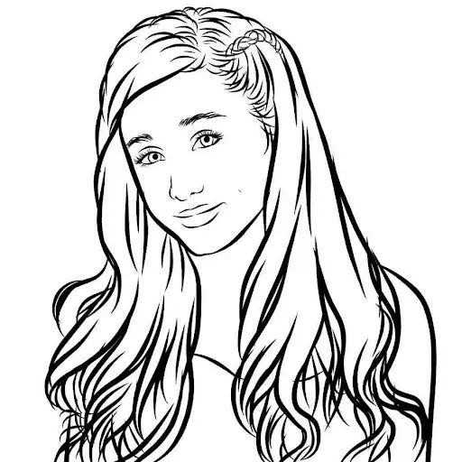 Çocuklar İçin  Ünlüler Ariana-Grande Boyama Sayfaları 