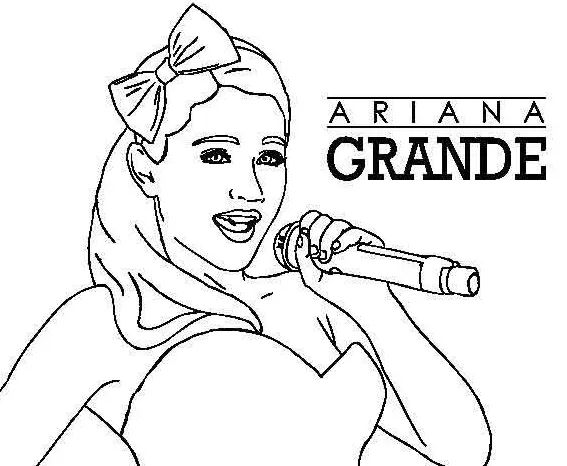 Çocuklar İçin  Ünlüler Ariana-Grande Boyama Sayfaları 