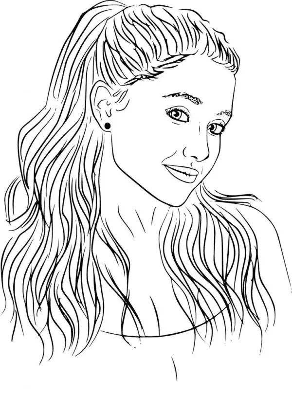 Çocuklar İçin  Ünlüler Ariana-Grande Boyama Sayfaları 