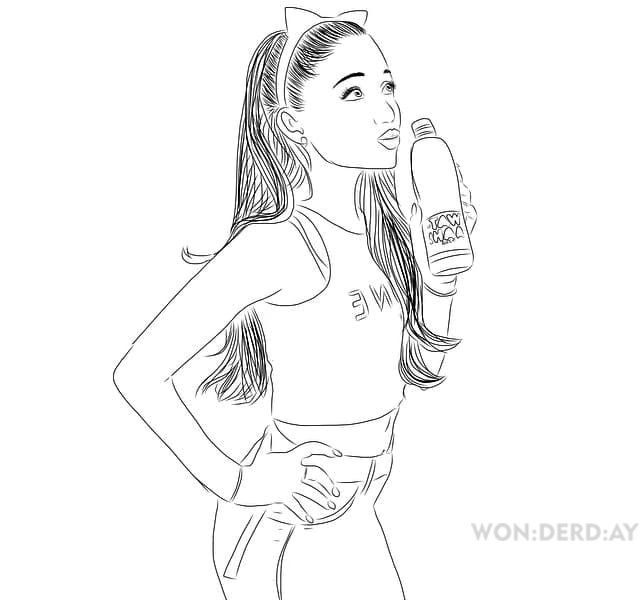 Çocuklar İçin  Ünlüler Ariana-Grande Boyama Sayfaları 