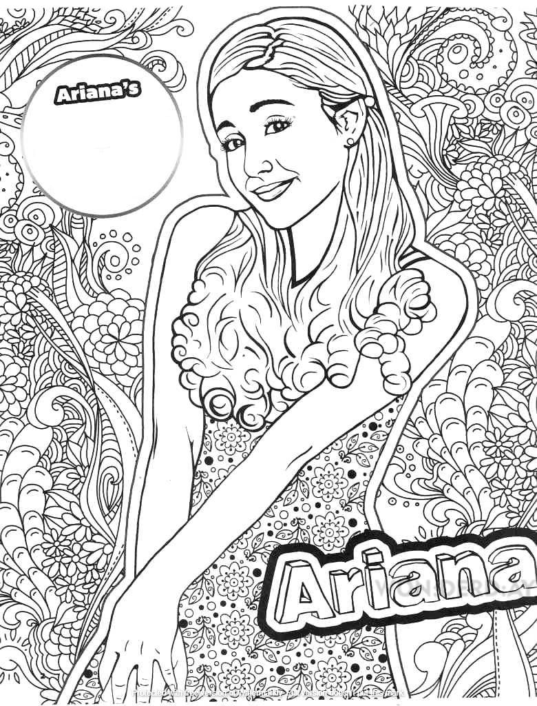 Çocuklar İçin  Ünlüler Ariana-Grande Boyama Sayfaları 