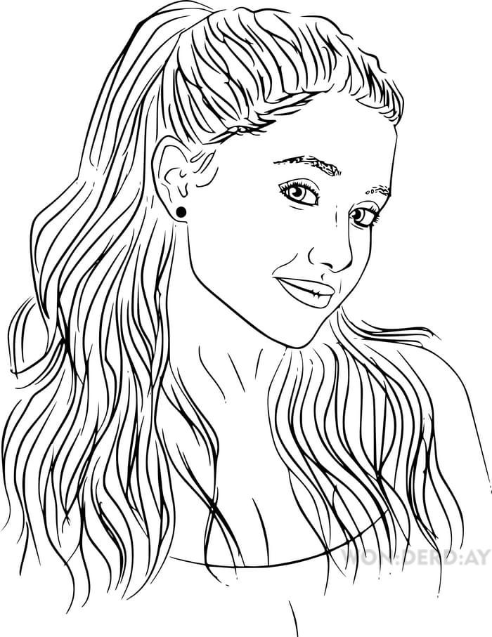 Çocuklar İçin  Ünlüler Ariana-Grande Boyama Sayfaları 