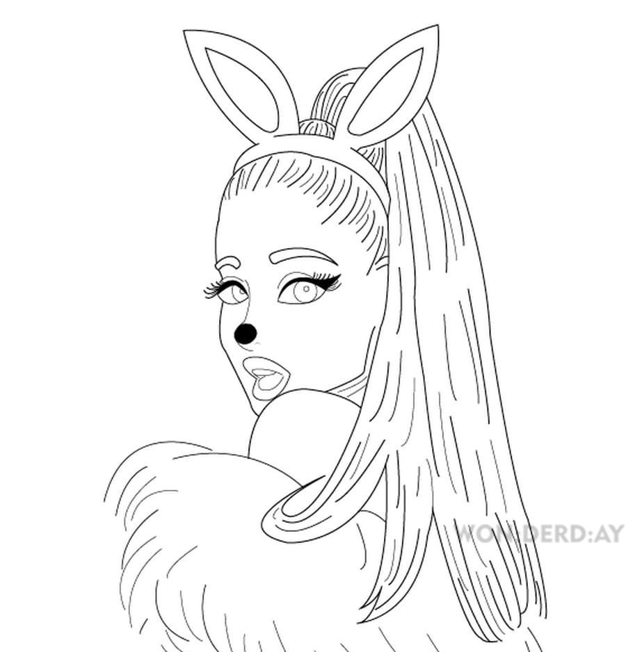 Çocuklar İçin  Ünlüler Ariana-Grande Boyama Sayfaları 