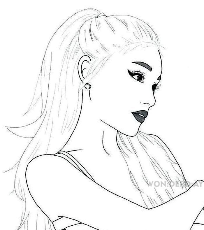 Çocuklar İçin  Ünlüler Ariana-Grande Boyama Sayfaları 