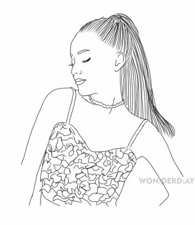 Çocuklar İçin  Ünlüler Ariana-Grande Boyama Sayfaları 