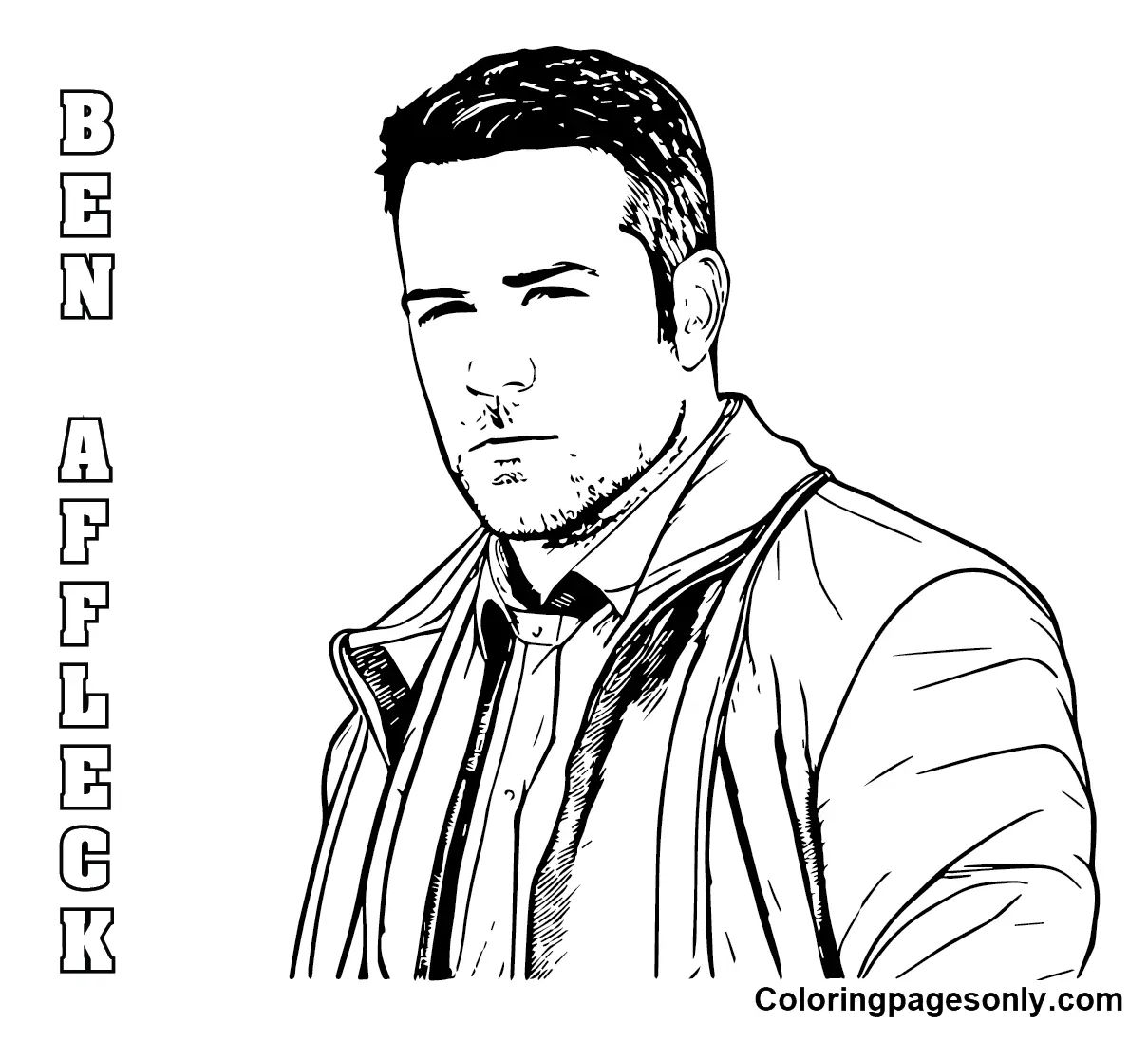 Çocuklar İçin  Ünlüler Ben-Affleck Boyama Sayfaları 