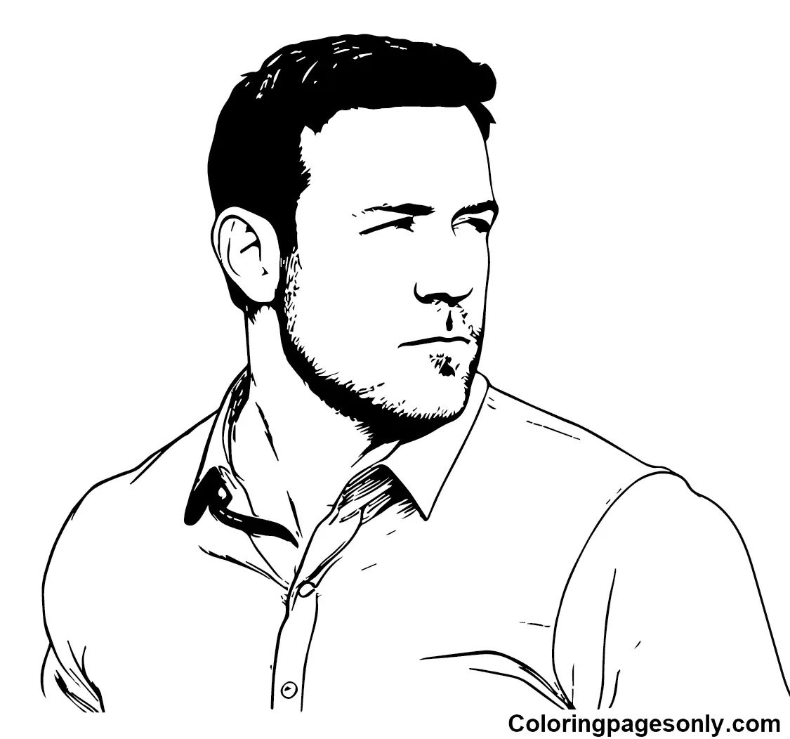 Çocuklar İçin  Ünlüler Ben-Affleck Boyama Sayfaları 