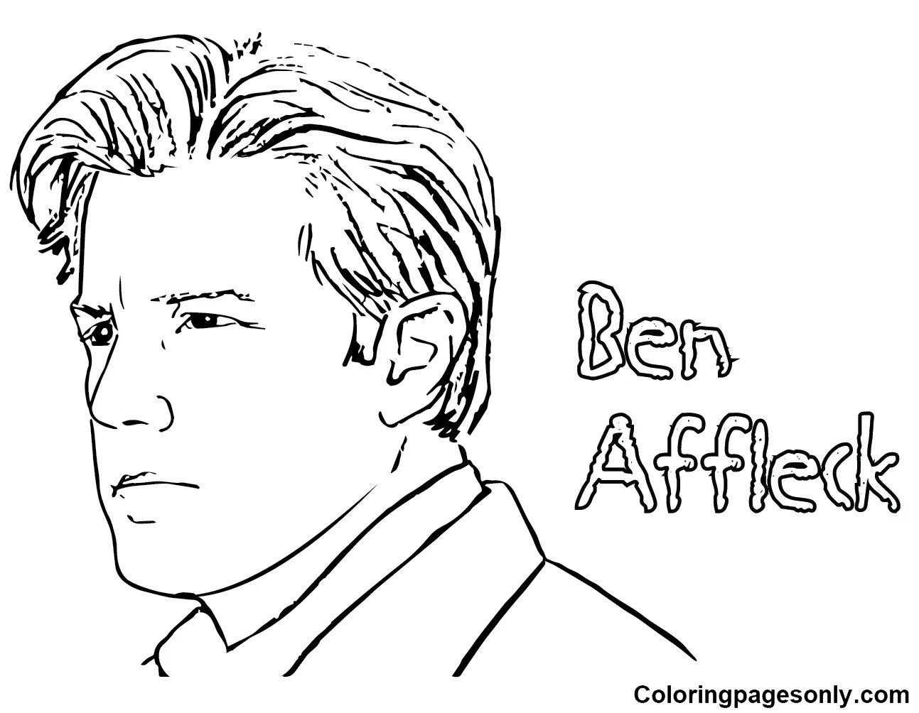 Çocuklar İçin  Ünlüler Ben-Affleck Boyama Sayfaları 
