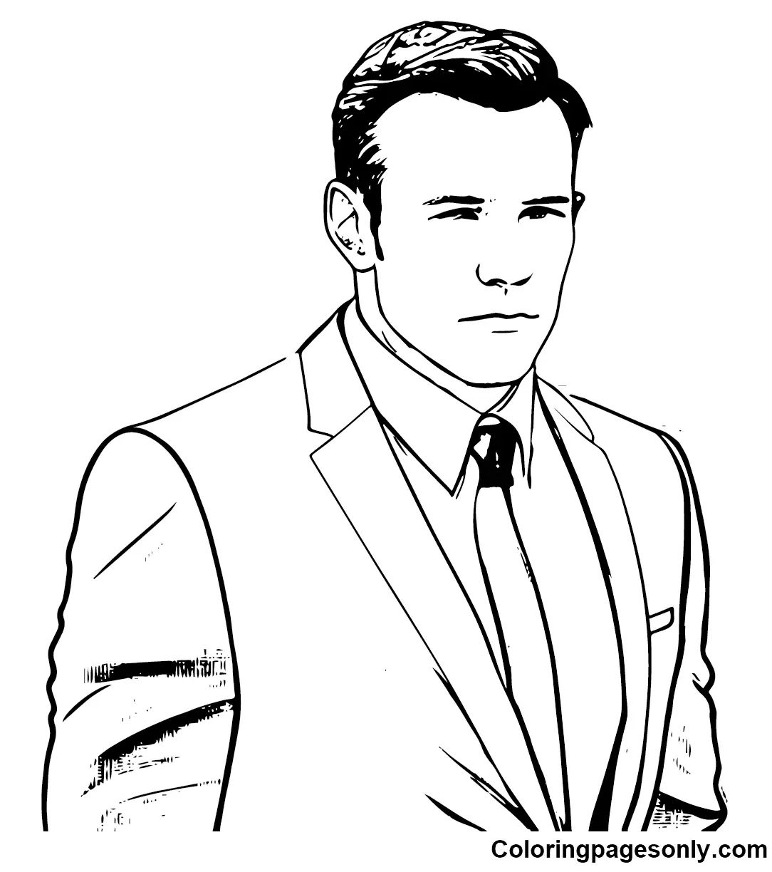 Çocuklar İçin  Ünlüler Ben-Affleck Boyama Sayfaları 