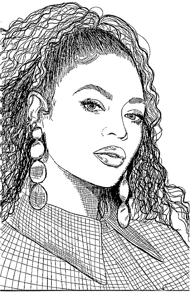 Çocuklar İçin  Ünlüler Beyonce Boyama Sayfaları 