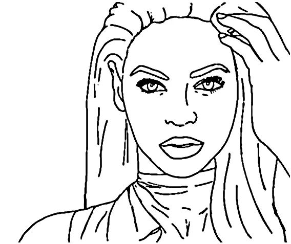 Çocuklar İçin  Ünlüler Beyonce Boyama Sayfaları 