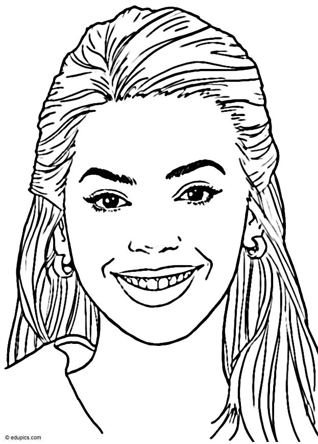 Çocuklar İçin  Ünlüler Beyonce Boyama Sayfaları 