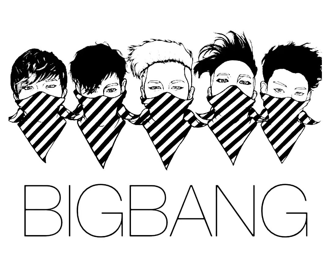 Çocuklar İçin  Ünlüler Big-Bang Boyama Sayfaları 