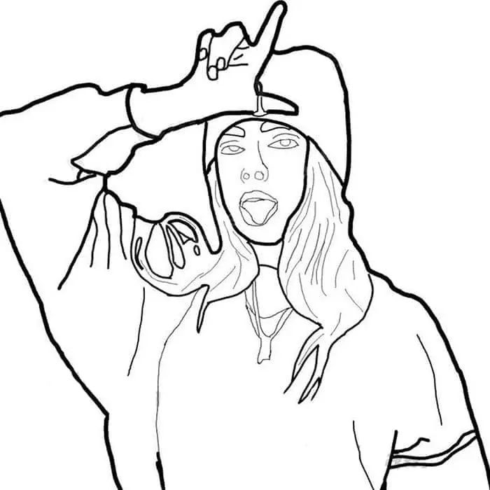 Çocuklar İçin  Ünlüler Billie-Eilish Boyama Sayfaları 