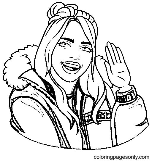 Çocuklar İçin  Ünlüler Billie-Eilish Boyama Sayfaları 