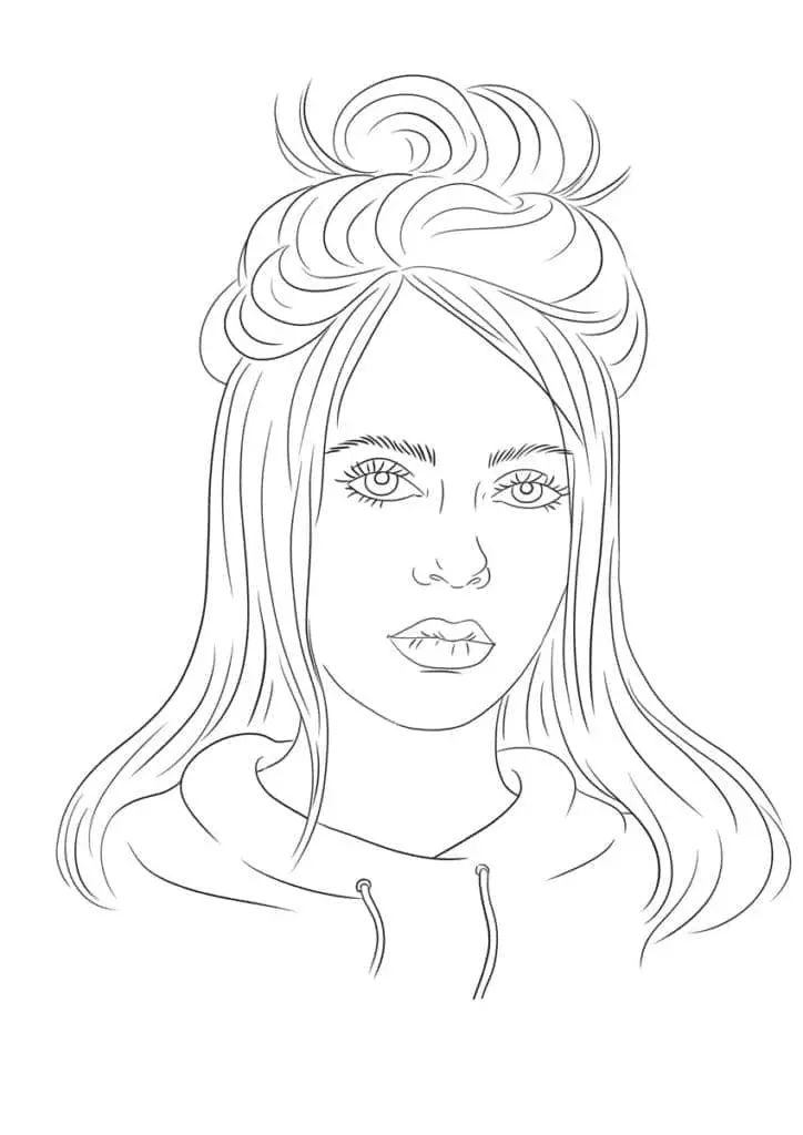 Çocuklar İçin  Ünlüler Billie-Eilish Boyama Sayfaları 