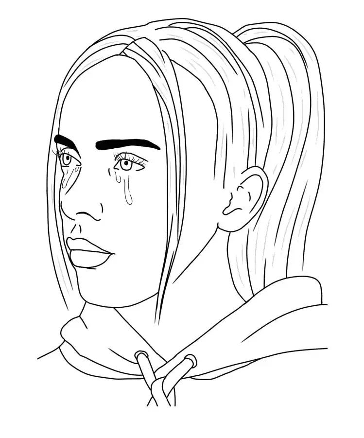 Çocuklar İçin  Ünlüler Billie-Eilish Boyama Sayfaları 